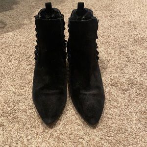 Black velvet booties